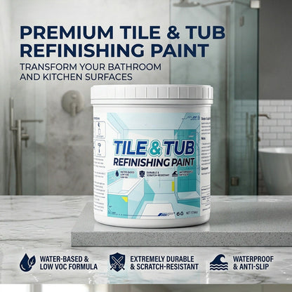 🥳2026 HOT SALE🥳🛁🎨 50% OFF! Tile & Tub Refinishing Paint Kit – Waterproof, anti‑slip finish. Covers stains & cracks. Easy DIY, no pro needed. ✨🛡️