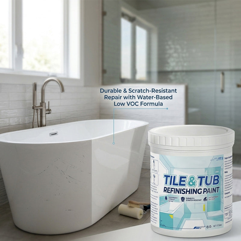 🥳2026 HOT SALE🥳🛁🎨 50% OFF! Tile & Tub Refinishing Paint Kit – Waterproof, anti‑slip finish. Covers stains & cracks. Easy DIY, no pro needed. ✨🛡️