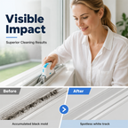 🔥Hot Sale 🔥 Stop Picking Window Tracks with Your Fingernail! 3-in-1 Window Track Cleaning Tool – Brush + Scraper + Scrub Pad, Reaches Where Fingers Can't