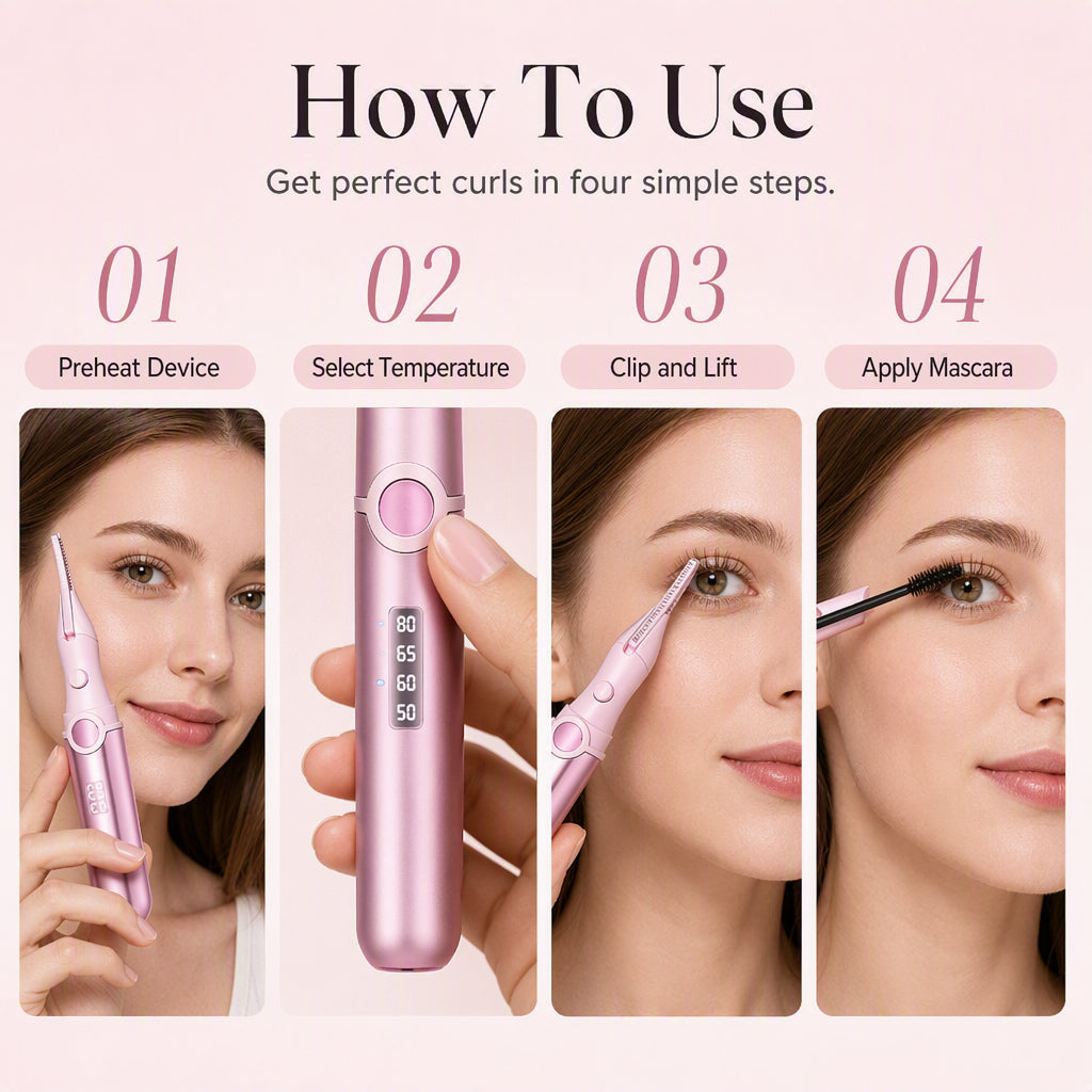 📢📢50% OFF !!⏰ ✨Rechargeable Heated Eyelash Curler | Get Long-Lasting Perfect Lash Curls Anytime🔋