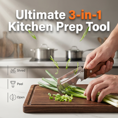 🥬 50% OFF NOW! 🔪 3-in-1 Scallion Shredder & Peeler – Multi-blade, easy to use & compact – Perfect for quick prep in any kitchen 🍳