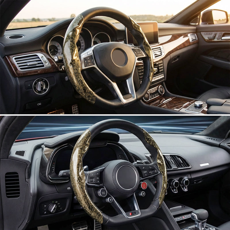 Mosaic Pattern Segmented Steering Wheel Cover