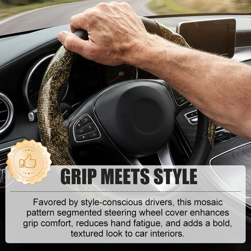 Mosaic Pattern Segmented Steering Wheel Cover