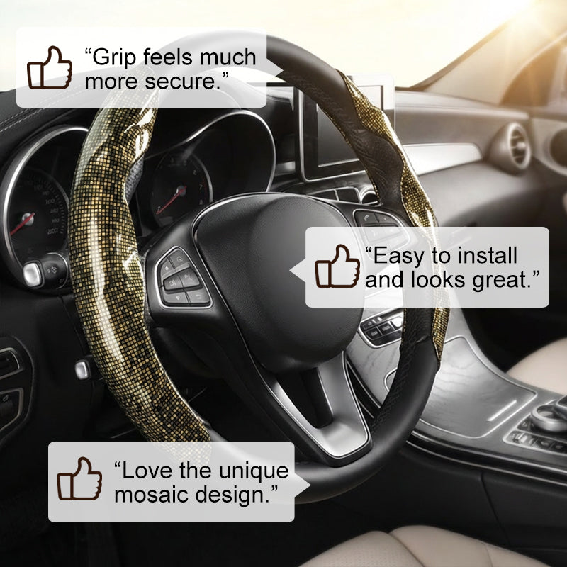 Mosaic Pattern Segmented Steering Wheel Cover
