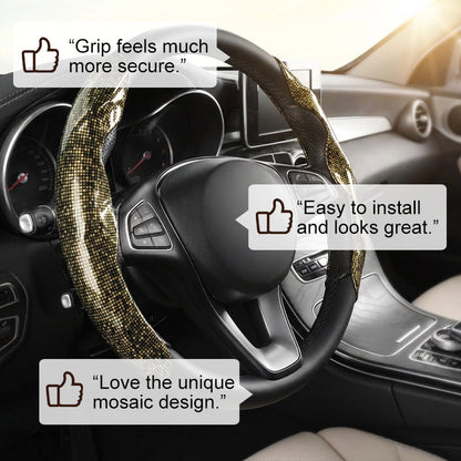 Mosaic Pattern Segmented Steering Wheel Cover