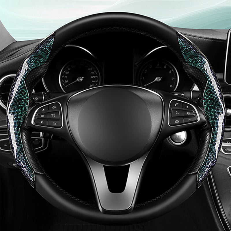 Mosaic Pattern Segmented Steering Wheel Cover