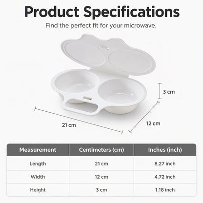 Limited-Time Offer📢Poach Eggs in Minutes! No-Oil Dual-Cavity Microwave Poacher