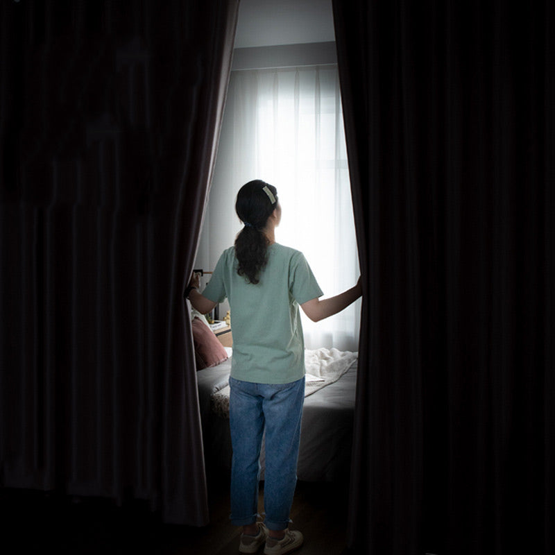 🔥The ultimate light-blocking solution! 🥰A godsend for those who love to sleep in.Self-Adhesive Blackout Curtain for Bedroom