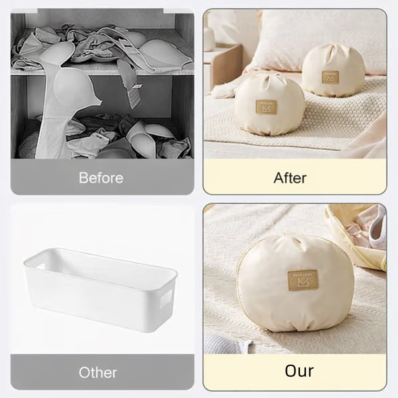 📢📢50% OFF !!⏰ 👙 Portable Underwear Storage Bag for Travel – Spherical Dome Design, Compartmentalized Interior & Durable Polyester ✨