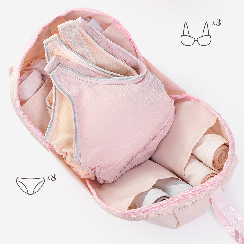📢📢50% OFF !!⏰ 👙 Portable Underwear Storage Bag for Travel – Spherical Dome Design, Compartmentalized Interior & Durable Polyester ✨