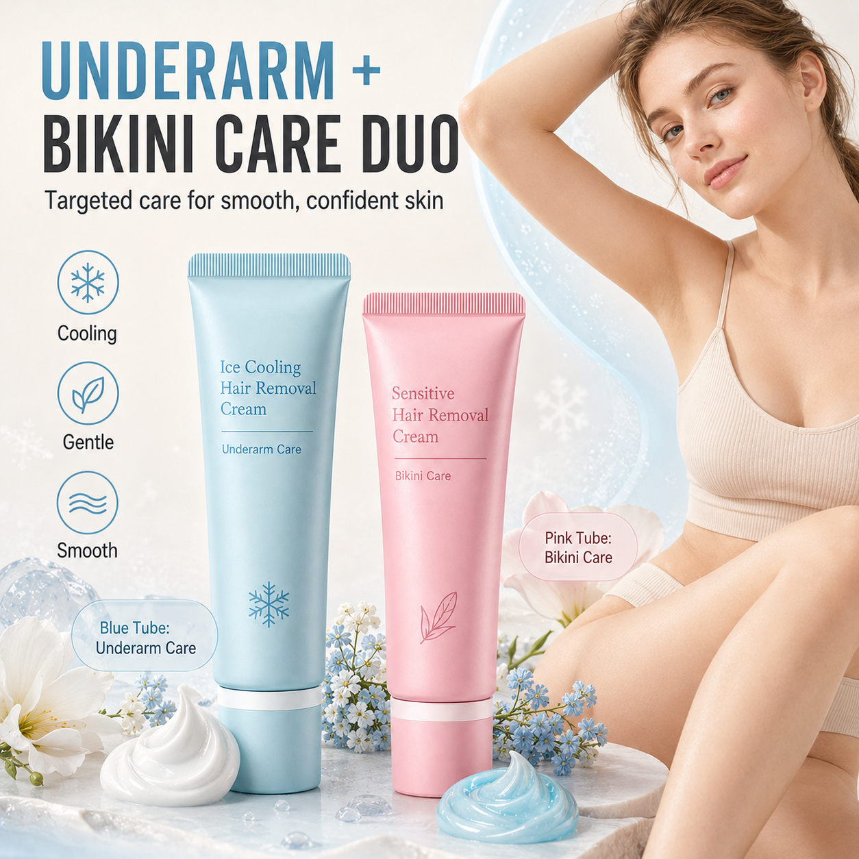 ⏳LAST DAY SALE 50% OFF! ✨ Gentle Hair Removal Cream 🌸 Smooth & Easy Hair Removal | Leaves Skin Feeling Soft & Silky | Perfect for Legs, Arms & Underarms 💖2
