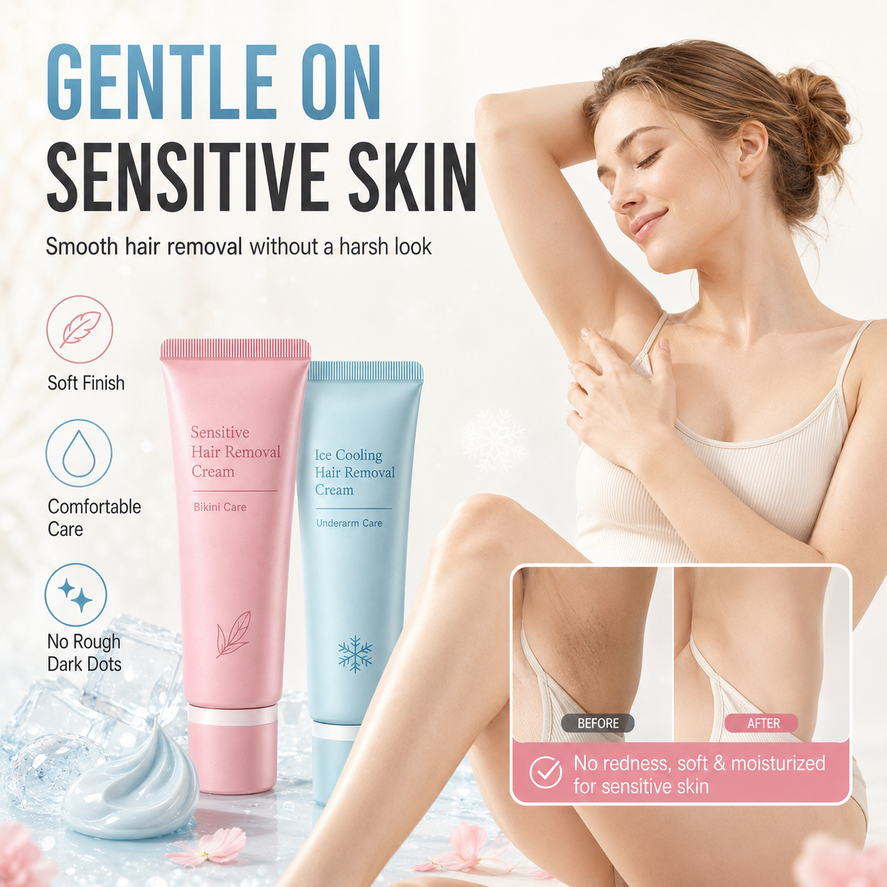 ⏳LAST DAY SALE 50% OFF! ✨ Gentle Hair Removal Cream 🌸 Smooth & Easy Hair Removal | Leaves Skin Feeling Soft & Silky | Perfect for Legs, Arms & Underarms 💖2