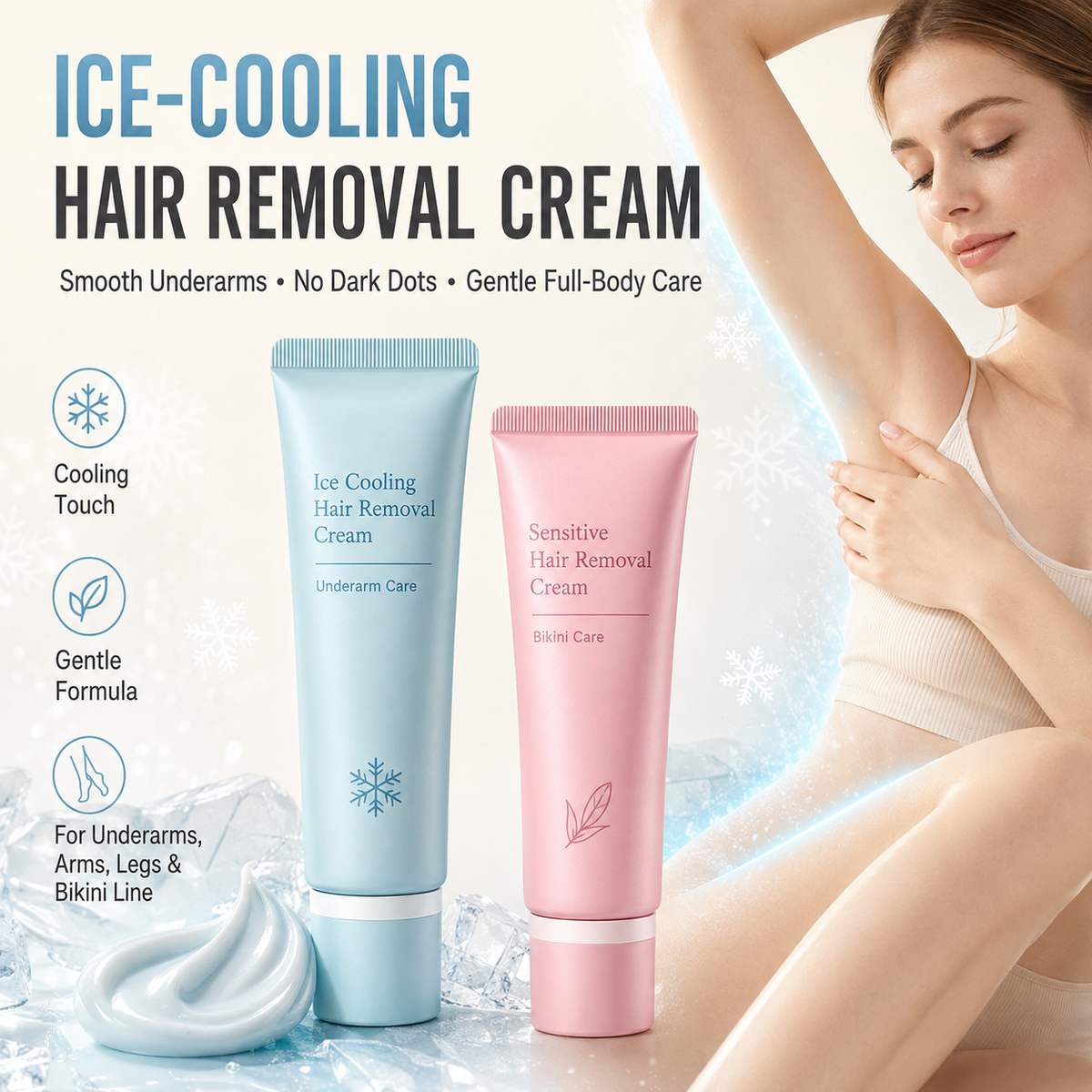 ⏳LAST DAY SALE 50% OFF! ✨ Gentle Hair Removal Cream 🌸 Smooth & Easy Hair Removal | Leaves Skin Feeling Soft & Silky | Perfect for Legs, Arms & Underarms 💖2