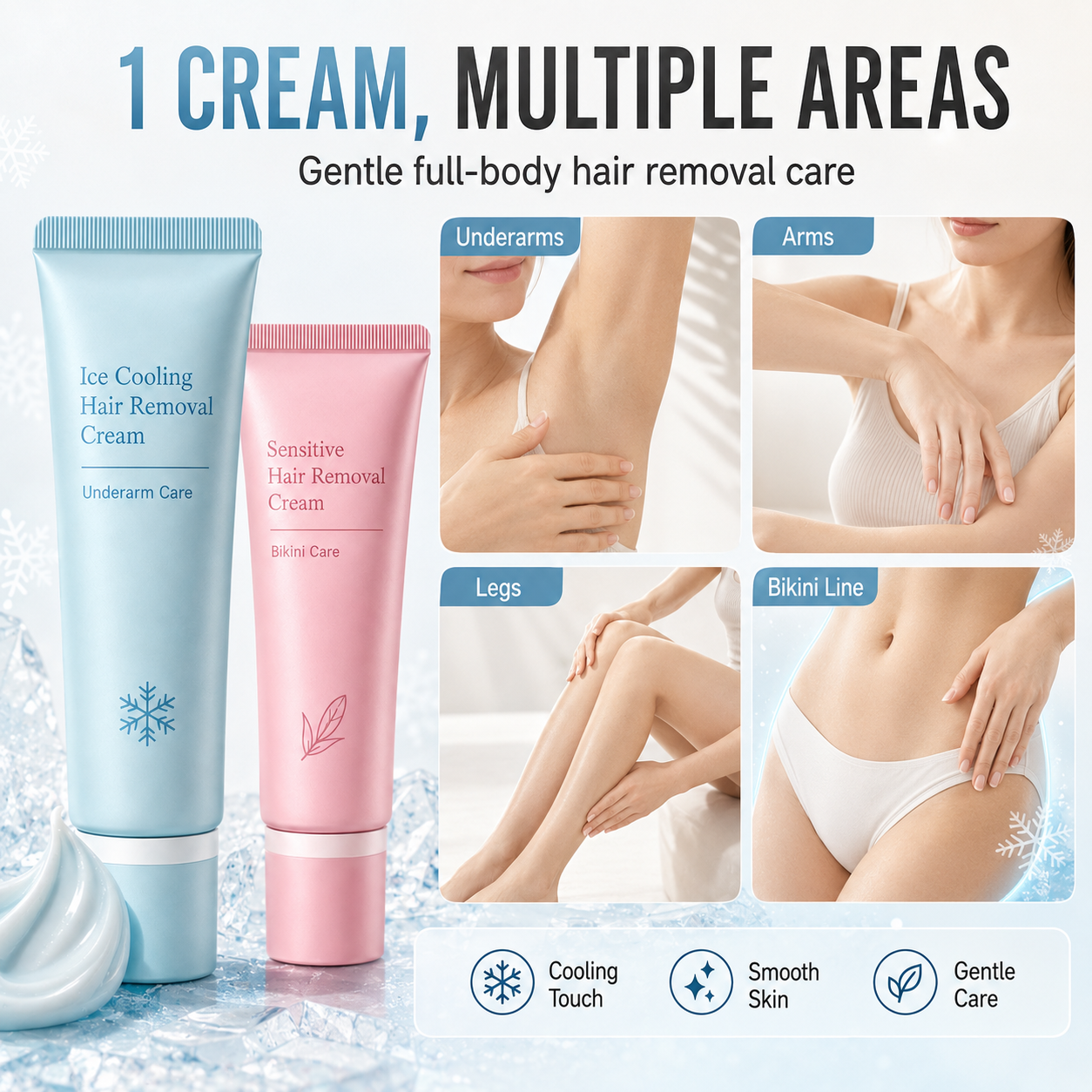 ⏳LAST DAY SALE 50% OFF! ✨ Gentle Hair Removal Cream 🌸 Smooth & Easy Hair Removal | Leaves Skin Feeling Soft & Silky | Perfect for Legs, Arms & Underarms 💖2