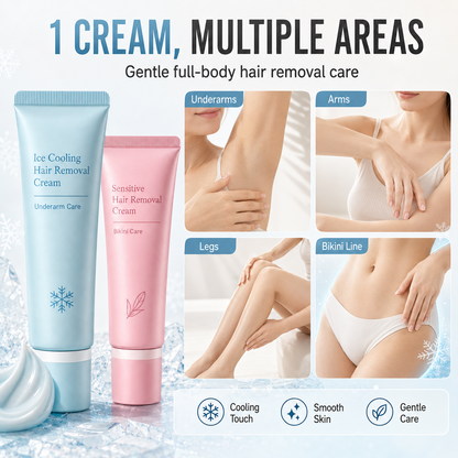 ⏳LAST DAY SALE 50% OFF! ✨ Gentle Hair Removal Cream 🌸 Smooth & Easy Hair Removal | Leaves Skin Feeling Soft & Silky | Perfect for Legs, Arms & Underarms 💖2