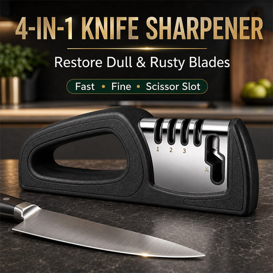 🥳HOT SALE! 4-in-1 Multi-Stage Kitchen Knife Sharpener🔪🏠