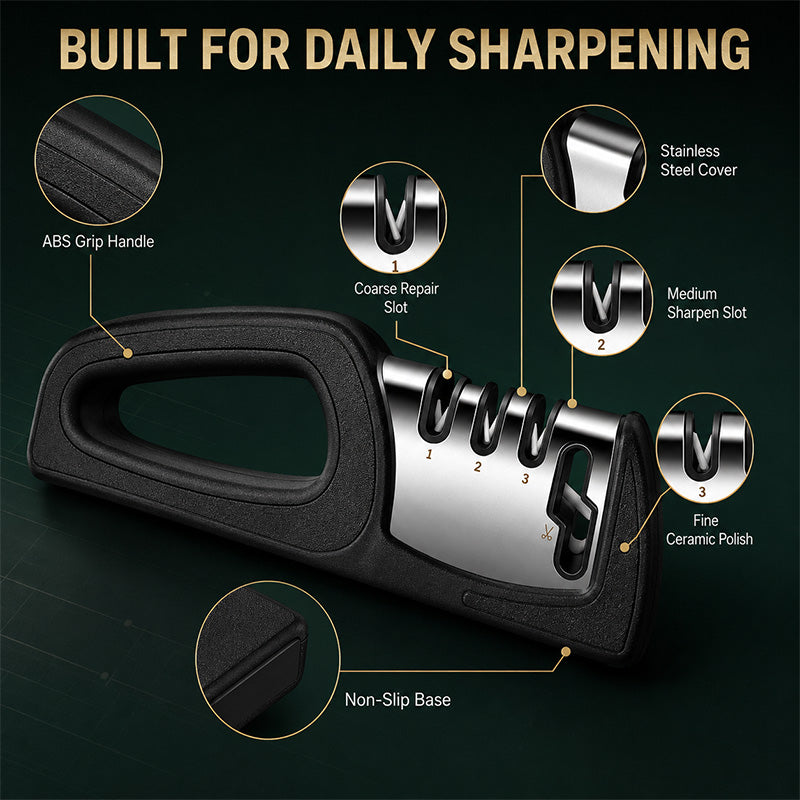 🥳HOT SALE! 4-in-1 Multi-Stage Kitchen Knife Sharpener🔪🏠