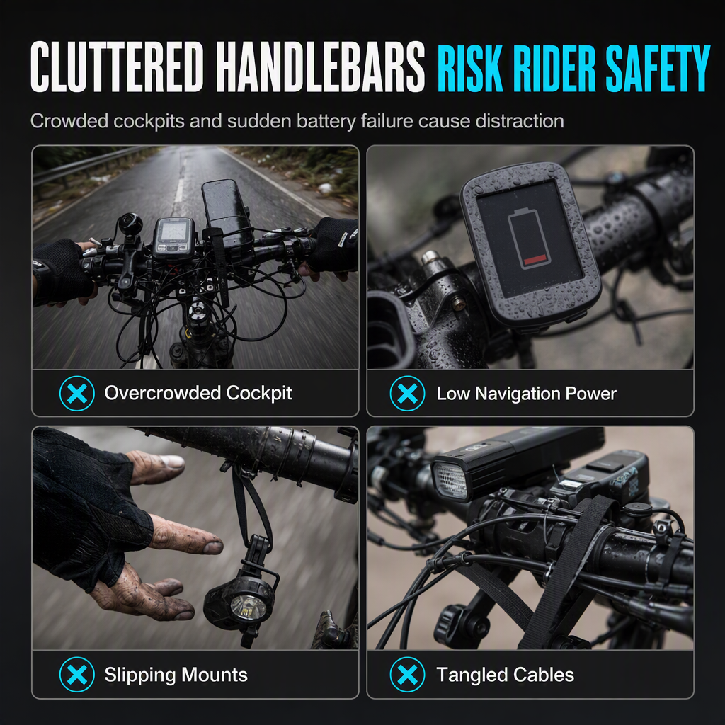 🎁2026 New Arrivals 50% OFF💥Bike Handlebar Extender with USB Power Bank – Waterproof, Vibration‑Resistant Dual Mount Bracket ⚡
