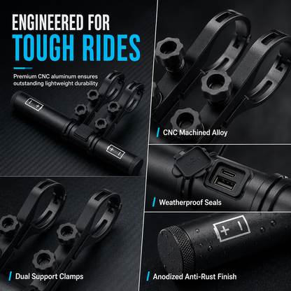 🎁2026 New Arrivals 50% OFF💥Bike Handlebar Extender with USB Power Bank – Waterproof, Vibration‑Resistant Dual Mount Bracket ⚡