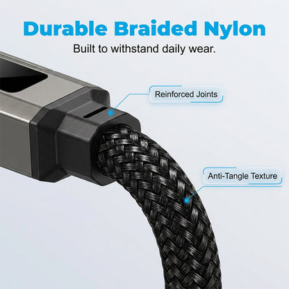 ⏳🔥LIMITED-TIME 50% OFF! ⏰4-in-1 Charging Cable with Digital Display & Keychain – Fast-Charging, Kink-Resistant & Compact