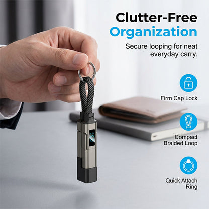 ⏳🔥LIMITED-TIME 50% OFF! ⏰4-in-1 Charging Cable with Digital Display & Keychain – Fast-Charging, Kink-Resistant & Compact