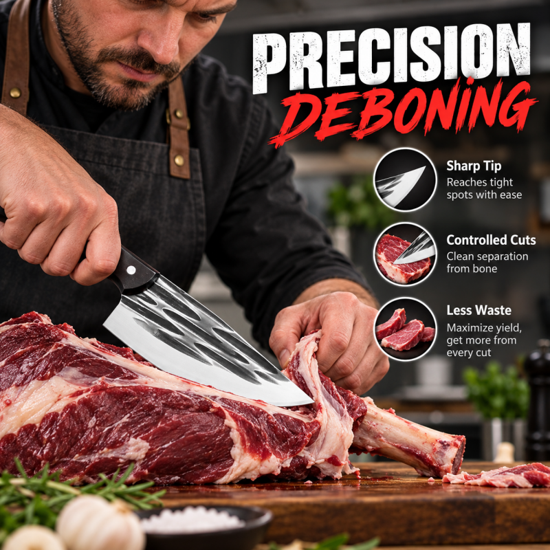 Hot Deal! 50% Off for a Limited Time! A masterpiece by a master blacksmith, designed specifically for cutting hard objects.Ultra-Sharp Kitchen Butcher Knife