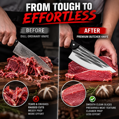 Hot Deal! 50% Off for a Limited Time! A masterpiece by a master blacksmith, designed specifically for cutting hard objects.Ultra-Sharp Kitchen Butcher Knife