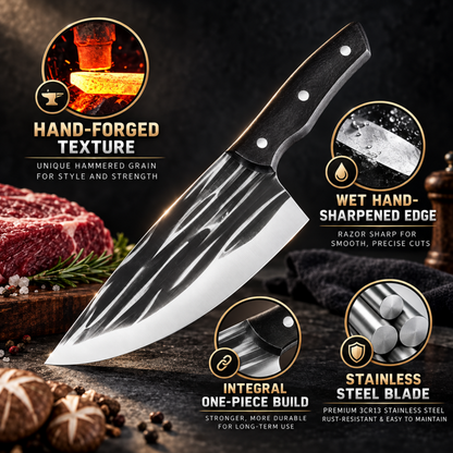 Hot Deal! 50% Off for a Limited Time! A masterpiece by a master blacksmith, designed specifically for cutting hard objects.Ultra-Sharp Kitchen Butcher Knife