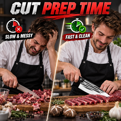 Hot Deal! 50% Off for a Limited Time! A masterpiece by a master blacksmith, designed specifically for cutting hard objects.Ultra-Sharp Kitchen Butcher Knife