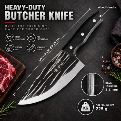 Hot Deal! 50% Off for a Limited Time! A masterpiece by a master blacksmith, designed specifically for cutting hard objects.Ultra-Sharp Kitchen Butcher Knife