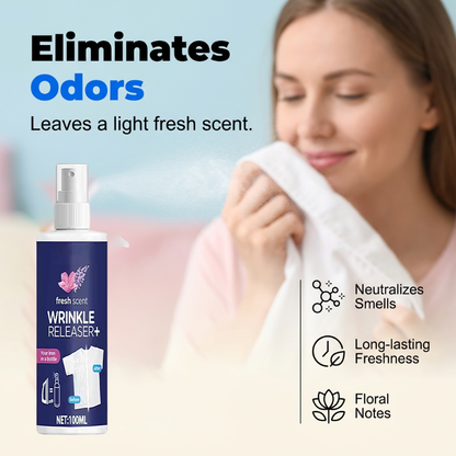 🔥Completely Upgraded!Hot Deal!🎁 50% Off for a Limited Time! This wrinkle-removing spray quickly smooths out wrinkles with just a light spritz, effortlessly solving wrinkle problems on shirts, suits, and dresses.Wrinkle Release Spray For Travel