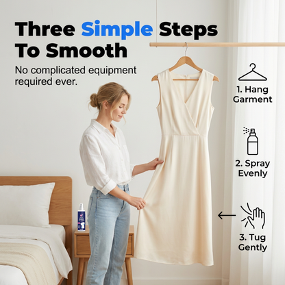 🔥Completely Upgraded!Hot Deal!🎁 50% Off for a Limited Time! This wrinkle-removing spray quickly smooths out wrinkles with just a light spritz, effortlessly solving wrinkle problems on shirts, suits, and dresses.Wrinkle Release Spray For Travel