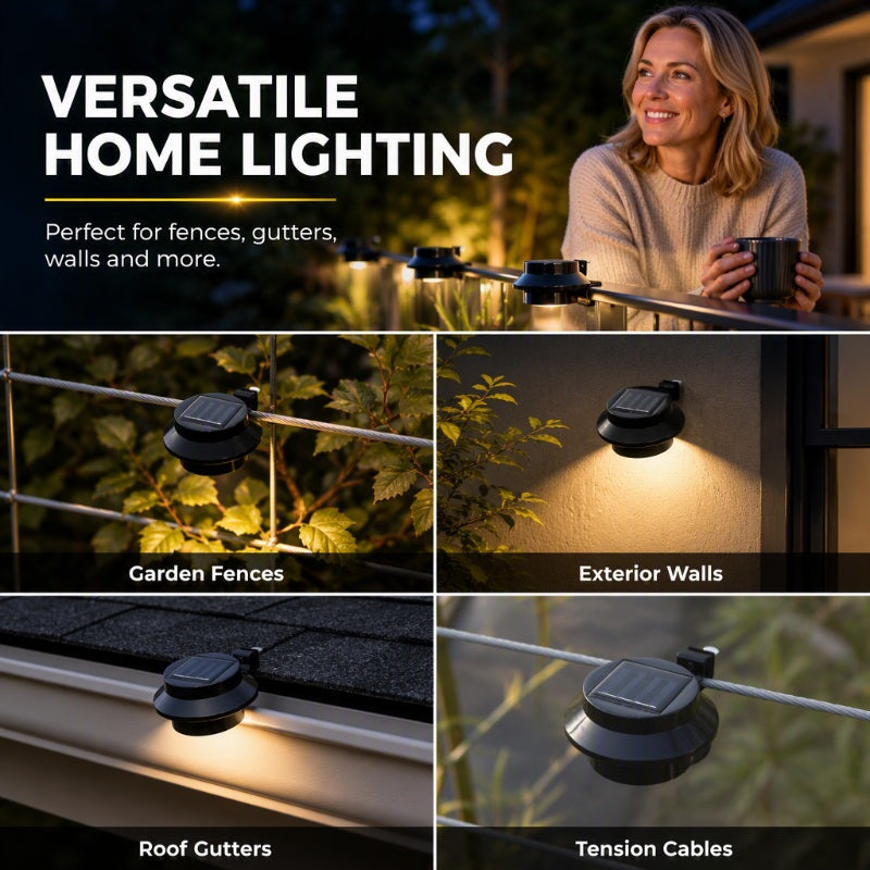 🔥🎁50% OFF🔥 Light Up Gutters, Fences & Garden Walls — Solar-Powered Outdoor LEDs With No Mains Wiring Needed 🏡✨