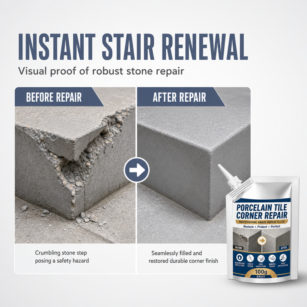 🥳2026 HOT SALE🥳💞50K+ SOLD! ❄️🛡️ Waterproof Corner Repair Filler – repels water, prevents winter freeze damage. Durable compound stops crumbling edges for years. One repair, long-lasting! 🏠💚