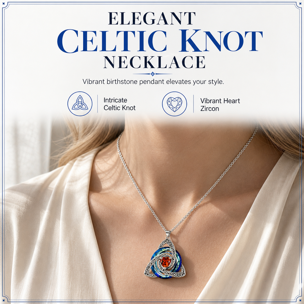 🥳2026 HOT SALE🥳💞50K+ SOLD! 👟✨ 50% OFF! Women's Celtic Knot Birthstone Pendant Necklace