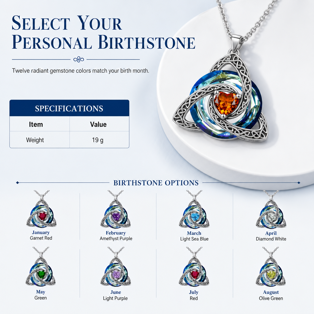 🥳2026 HOT SALE🥳💞50K+ SOLD! 👟✨ 50% OFF! Women's Celtic Knot Birthstone Pendant Necklace