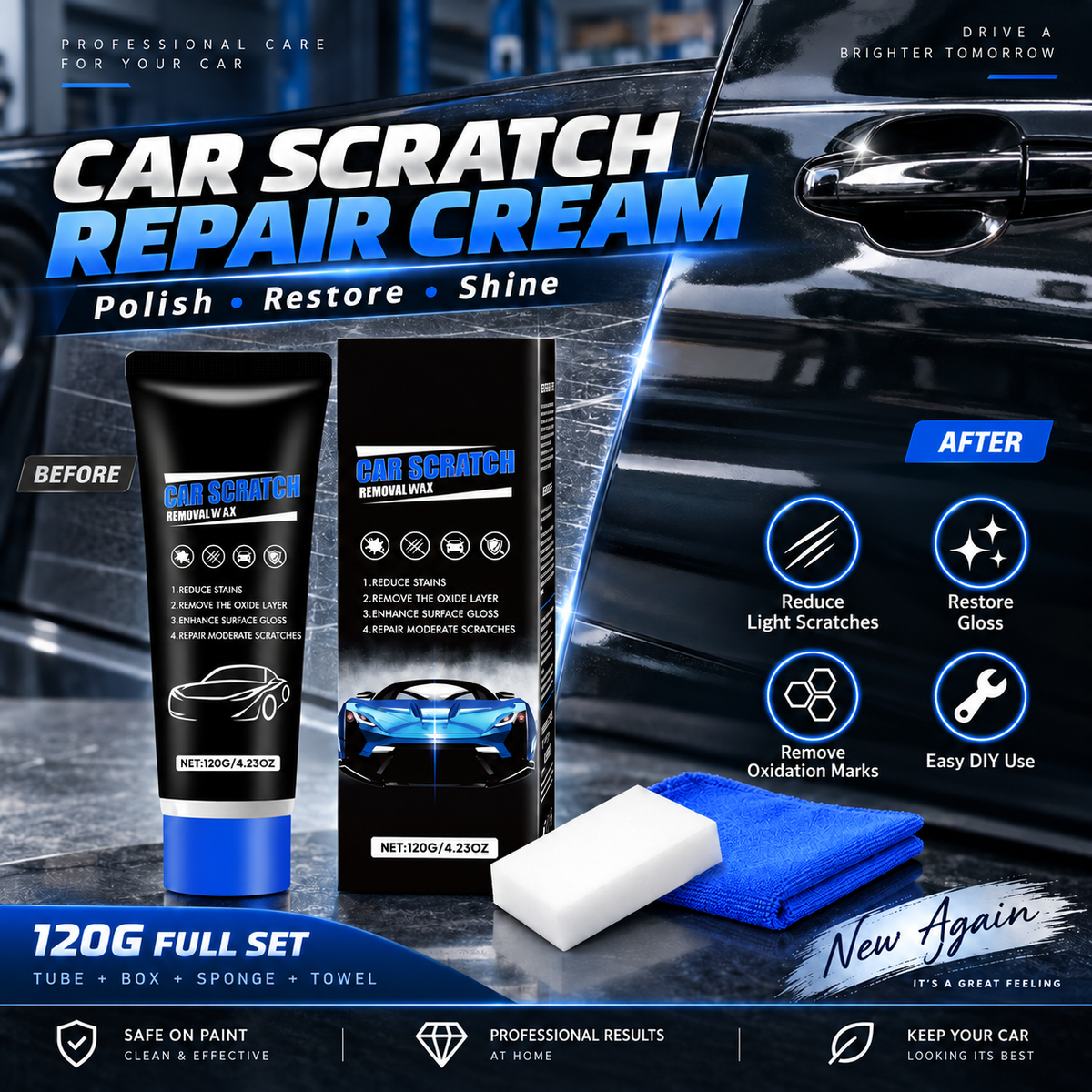 🔥50% Off for a Limited Time🔥!Super-Powered Repair! What You See Is What You Get!Premium Car Scratch Removal Polish Wax