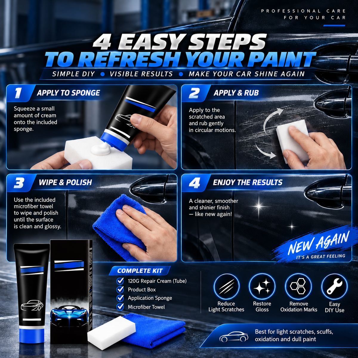🔥50% Off for a Limited Time🔥!Super-Powered Repair! What You See Is What You Get!Premium Car Scratch Removal Polish Wax