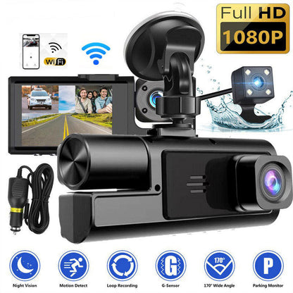 🔥50% Off for a Limited Time🔥!360° Protection for Your Car！1080P Dash Camera for Cars,WiFi version—check anytime！