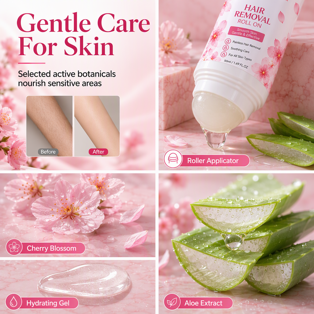 📢📢50% OFF !! ⏰Gentle Smooth Roll-On Body Hair Removal