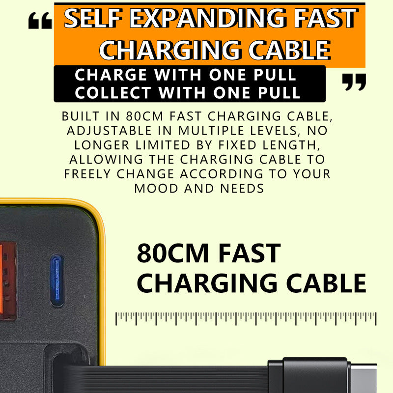 ⏳🔥LIMITED-TIME 50% OFF! ⏰80W Fast Charging Phone Charger Block with Retractable 80cm Type-C Cable