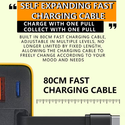 ⏳🔥LIMITED-TIME 50% OFF! ⏰80W Fast Charging Phone Charger Block with Retractable 80cm Type-C Cable