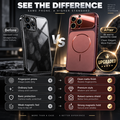 ⏳🔥LIMITED-TIME 50% OFF! ⏰A worthwhile upgrade! Stunning color combinations, a silky-smooth, refined texture, and a sophisticated, shimmering metallic lens design!Slim Shockproof Matte Magnetic Phone Case