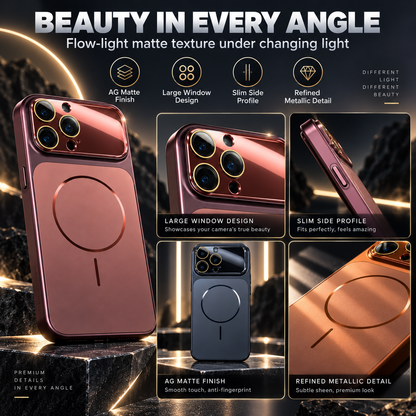 ⏳🔥LIMITED-TIME 50% OFF! ⏰A worthwhile upgrade! Stunning color combinations, a silky-smooth, refined texture, and a sophisticated, shimmering metallic lens design!Slim Shockproof Matte Magnetic Phone Case
