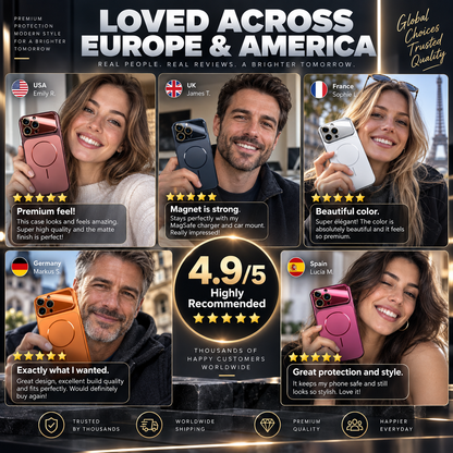 ⏳🔥LIMITED-TIME 50% OFF! ⏰A worthwhile upgrade! Stunning color combinations, a silky-smooth, refined texture, and a sophisticated, shimmering metallic lens design!Slim Shockproof Matte Magnetic Phone Case