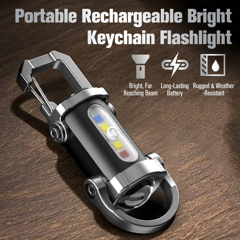 🎁Portable Rechargeable Bright Keychain Flashlight🥰.✨Rechargeable, high-brightness lighting, and emergency power during outages. Mini power bank suitable for a variety of scenarios, including home, travel, and camping.