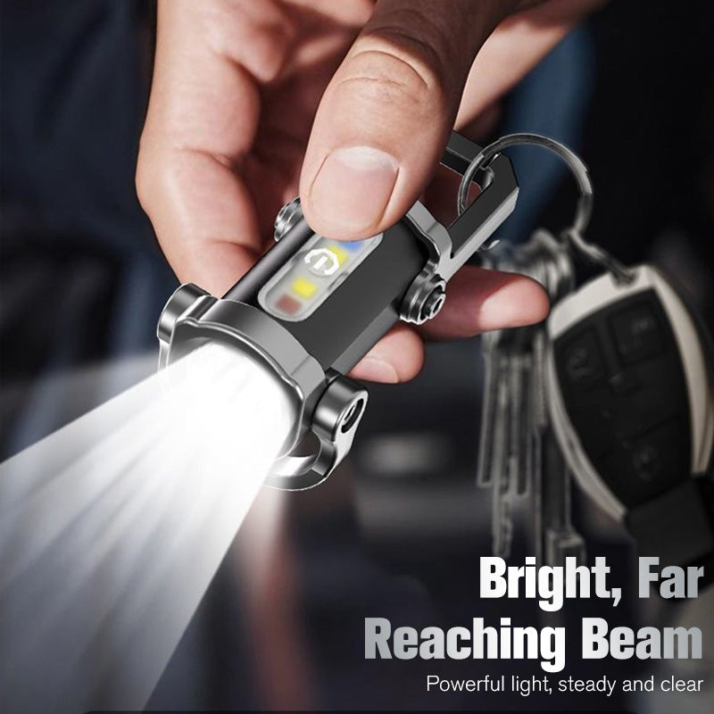 🎁Portable Rechargeable Bright Keychain Flashlight🥰.✨Rechargeable, high-brightness lighting, and emergency power during outages. Mini power bank suitable for a variety of scenarios, including home, travel, and camping.