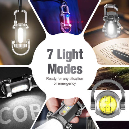 🎁Portable Rechargeable Bright Keychain Flashlight🥰.✨Rechargeable, high-brightness lighting, and emergency power during outages. Mini power bank suitable for a variety of scenarios, including home, travel, and camping.