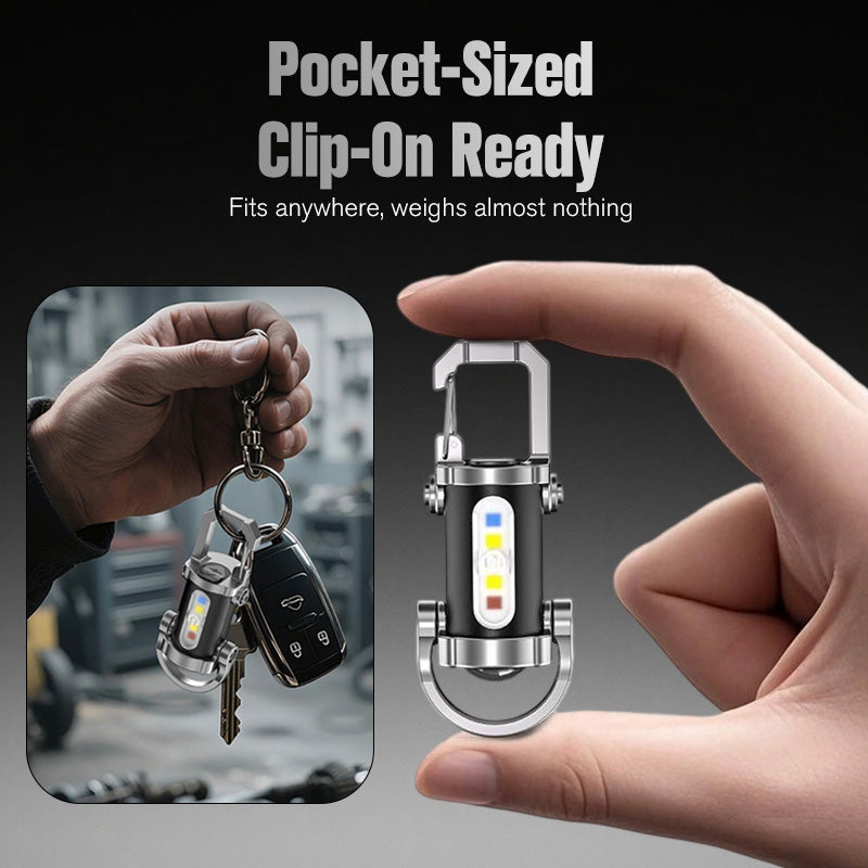 🎁Portable Rechargeable Bright Keychain Flashlight🥰.✨Rechargeable, high-brightness lighting, and emergency power during outages. Mini power bank suitable for a variety of scenarios, including home, travel, and camping.