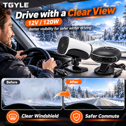 🎁🔥Limited-time 50% off! Save on gas and electricity!Portable Car Heater Defroster with 360-Degree Rotating Base